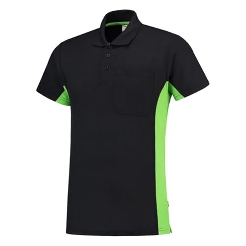 Tricorp 202002 Workwear Bicolor Brusttasche Poloshirt, 50% Gekämmte Baumwolle/50% Polyester, 180g/m², Navy-Lime, Größe 5XL von Haas F1 Team