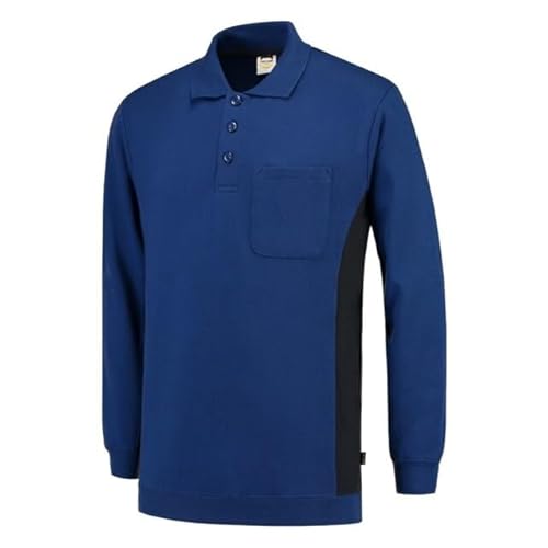 Tricorp 302001 Casual Polokragen Bicolor Brusttasche Sweatshirt, 60% Gekämmte Baumwolle/40% Polyester, 280g/m², Königsblau-Marine, Größe 4XL von Haas F1 Team