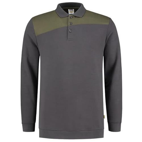 Tricorp 302004 Casual Polokragen Bicolor Quernaht Sweatshirt, 70% Gekämmte Baumwolle/30% Polyester, 280g/m², Navy-Königsblau, Größe M von Haas F1 Team