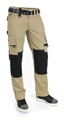 Tricorp 502009 Workwear Canvas Cordura-Besatz Arbeitshose, 65% Polyester/35% Baumwolle, 100% Nylon (500D) Cordura, 300g/m², Khaki-Schwarz, Größe 50 von Haas F1 Team