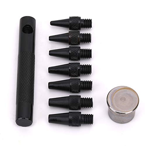 Trimming Shop Lochstanz-Set, 7-in-1-Lochstanzer-Set für Lederarbeiten, 7-teiliges Lochstanz-Set, 2 mm, 2,5 mm, 3 mm, 3,5 mm, 4 mm, 4,5 mm und 5 mm Leder-Lochstanzer von Trimming Shop