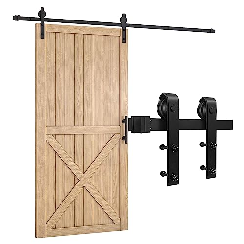 Trintion Schiebetür Komplettset 183cm (6FT) Schiebetür Schiene Schiebetürbeschlag Set Schiebetürsystem Hängeschiene Holz Schienensplei Sliding Door Laufschienen für Schiebetüren von Trintion