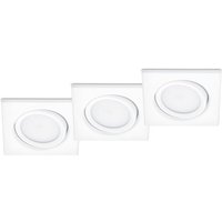 Trio Leuchten - Eckiger led Einbaustrahler rila Decke 3er Set Spot schwenkbar Weiß matt 5 Watt von Trio Leuchten