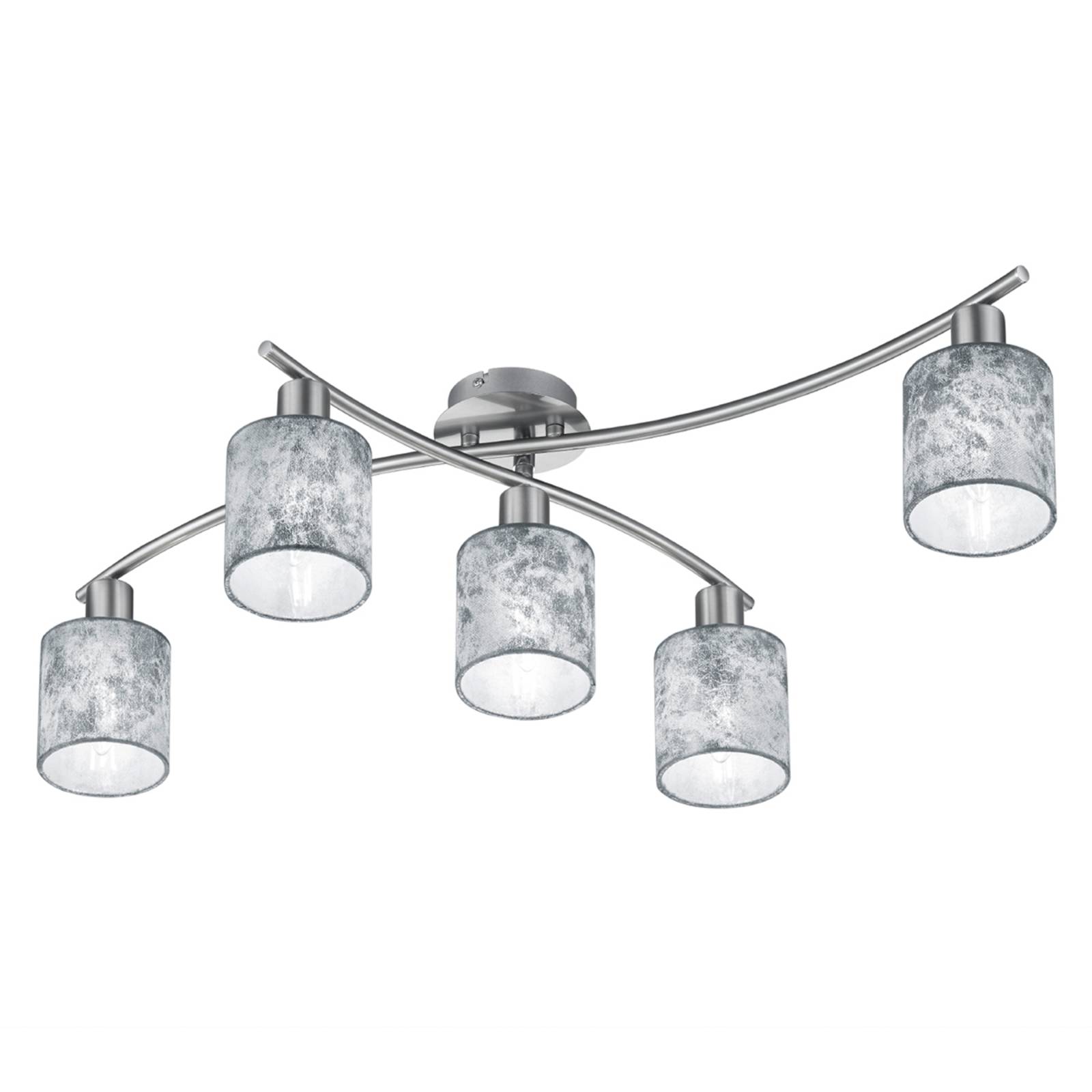 Garda - fünfflammige Deckenlampe Schirme silber von Trio Lighting