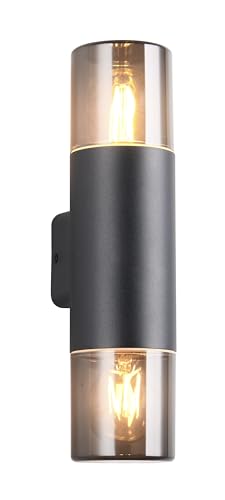 Trio Leuchten Außen Wandleuchte Hoosic 224060232, Druckguss Aluminium Schwarz matt, Schirm Acryl rauchfarbig, exkl. 2x E27 Trio Leuchten Außen Wandleuchte Hoosic 224060232, Druckguss Aluminium Schwarz matt, Schirm Acryl rauchfarbig, exkl. 2x E27 von Trio Leuchten
