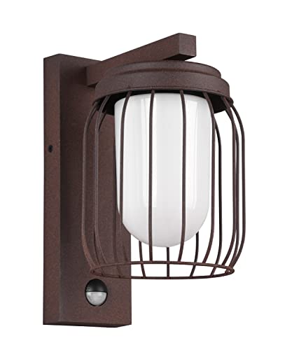 Trio Leuchten Außen Wandleuchte Tuela 210869142, Aluminium Druckguss rostfarbig, Glas weiß, exklusiv 1x E27, Bewegungssensor Trio Leuchten Außen Wandleuchte Tuela 210869142, Aluminium Druckguss rostfarbig, Glas weiß, exklusiv 1x E27, Bewegungssensor von Trio Leuchten