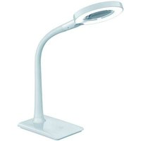 Flexible led Schreibtischlampe lupo weiß mit Lupe, 3-fach Dimmer von Trio Leuchten