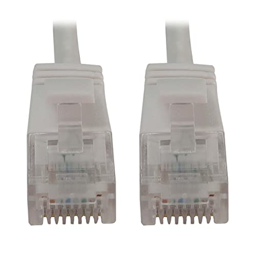 Tripp Lite Cat6a 10G Ethernet-Kabel, Knickschutz, geformt, schlankes UTP-Netzwerk-Patchkabel (RJ45 M/M), weiß, 0,9 Meter, Herstellergarantie (N261-S03-WH) von Tripp Lite
