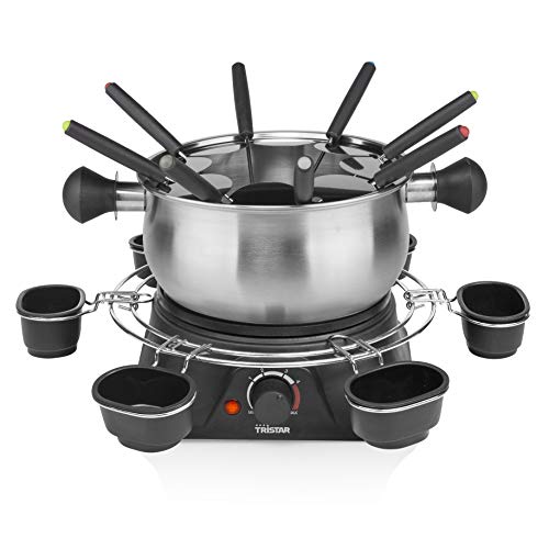 Tristar FO-1109 Fondue 1400W 8 Fonduegabeln Schwarz, Edelstahl von Tristar