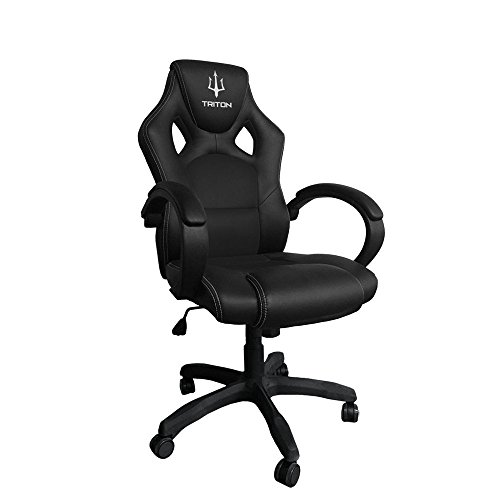 triton P050-A1-BB Gaming Chair Stuhl, Kunstleder, Schwarz, 65 x 65 x 125 cm von Atlantis