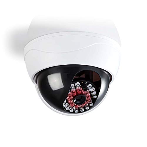 TronicXL 2 Stück Profi IP44 Kameraattrappe Dome Kamera Dummy mit leuchtenden IR LEDs Überwachungskamera Attrappe Überwachung von TronicXL