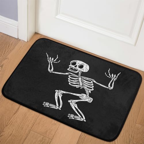 TropicalLife Fußmatte mit Skelett-Motiv, 40,6 x 50,8 cm, lustige Skelett-Teppiche für Zimmer, Küche, Zuhause, Bad, Innen- und Außenbereich, rutschfeste Bodenmatte von TropicalLife