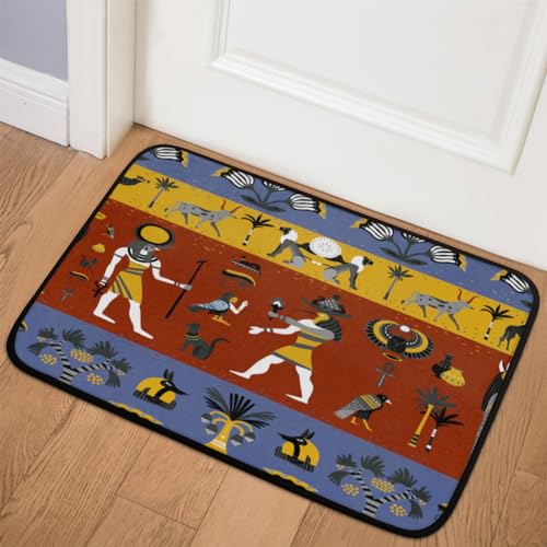 TropicalLife Fußmatte mit altägyptischem Muster, 40,6 x 50,8 cm, ägyptische Teppiche für Zimmer, Küche, Zuhause, Bad, Innen- und Außenbereich, rutschfeste Bodenmatte von TropicalLife