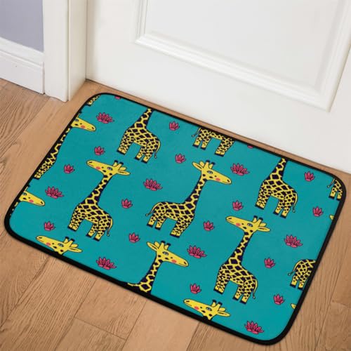TropicalLife Fußmatte mit niedlichem Giraffen-Design, 40,6 x 50,8 cm, Giraffen-Design, für Zimmer, Küche, Zuhause, Bad, Innen- und Außenbereich, rutschfeste Bodenmatte von TropicalLife