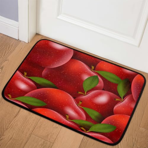 TropicalLife Fußmatte mit roten Äpfeln, 40,6 x 50,8 cm, Apfelmuster, für Zimmer, Küche, Zuhause, Bad, Innen- und Außenbereich, rutschfeste Bodenmatte von TropicalLife