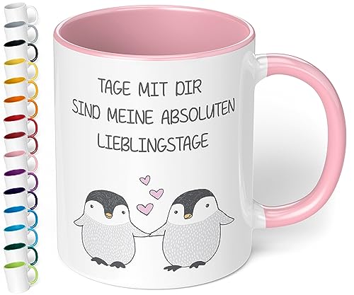 True Statements Lustige Tasse Tage mit dir sind meine absoluten Lieblingstage - Kaffee-Tasse mit Spruch - Geschenk für Mitarbeiter - Chef - Büro - Arbeit, inner rose von True Statements