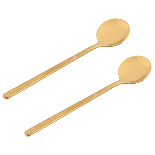 TsoLay 2 Stück/Set Kaffee Scoop 304 Edelstahl Kaffee mit Langem Dessert Tee Set Küche Zubehör Gold S von TsoLay