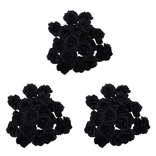 TsoLay 60 Stück schwarze Rosen, künstliche Seidenblumen, Party, Hochzeit, Haus, Büro, Garten, Dekoration, DIY von TsoLay
