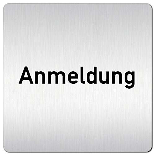 Türschilder24 XXL Schild - Türschild • 125 x 125 mm • Anmeldung • 1,5 mm Aluminium Vollmaterial • 100% Made in Germany (Anmeldung) von Türschilder24