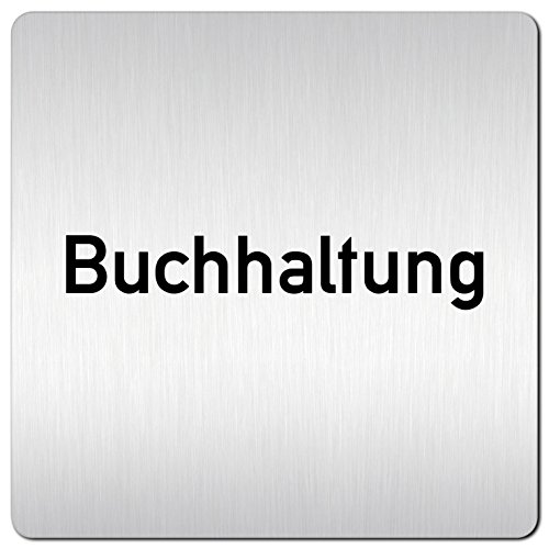 Türschilder24 XXL Schild - Türschild • 125 x 125 mm • Buchhaltung • 1,5 mm Aluminium Vollmaterial • 100% Made in Germany (Buchhaltung) von Türschilder24