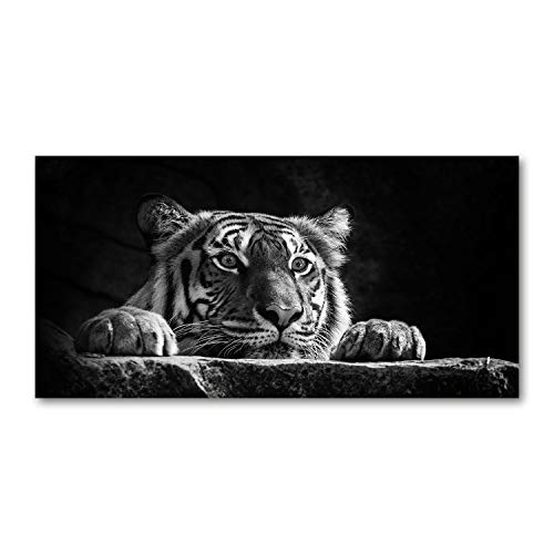 Tulup Glas-Bild Wandbild aus Glas - Wandkunst - Wandbild hinter gehärtetem Sicherheitsglas - Dekorative Wand für Küche & Wohnzimmer 120x60 - Tiere - Tiger - Schwarzweiß Tulup Glas-Bild Wandbild aus Glas - Wandkunst - Wandbild hinter gehärtetem Sicherheitsglas - Dekorative Wand für Küche & Wohnzimmer 120x60 - Tiere - Tiger - Schwarzweiß von Tulup
