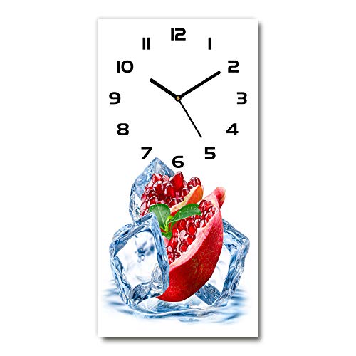 Tulup Glasuhr 30x60 cm - Schwarze Zeigern - Wanduhr Wandkunst Bild Gehärtetem Glas Uhr Echtglas Küche Wohnzimmer - Granatapfel und EIS Tulup Glasuhr 30x60 cm - Schwarze Zeigern - Wanduhr Wandkunst Bild Gehärtetem Glas Uhr Echtglas Küche Wohnzimmer - Granatapfel und EIS von Tulup