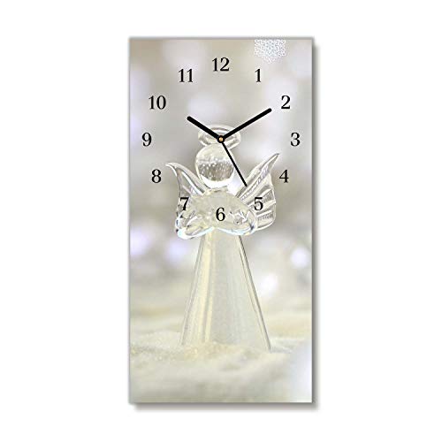 Tulup Glasuhr - 30x60cm - Weinachten Wanduhr - Wandkunst Bild auf Glas - Dekoratives Uhr Gehärtetem Glas - Echtglas für Küche & Wohnzimmer - Schwarze Uhrzeiger - Heiliger Engel Glass Ornament Tulup Glasuhr - 30x60cm - Weinachten Wanduhr - Wandkunst Bild auf Glas - Dekoratives Uhr Gehärtetem Glas - Echtglas für Küche & Wohnzimmer - Schwarze Uhrzeiger - Heiliger Engel Glass Ornament von Tulup