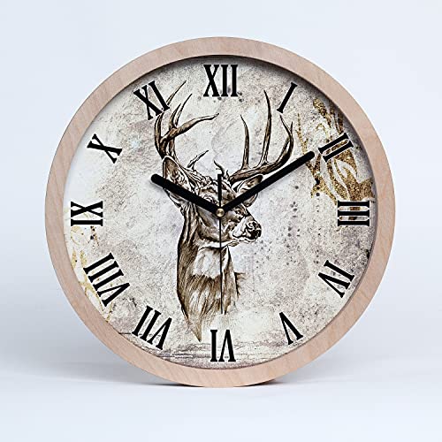 Tulup Holzuhr Wanduhr ⌀ 30cm Uhr Holz Stille Uhren Modern Runde Dekoration Schwarze Uhrzeiger - Hirsch Tulup Holzuhr Wanduhr ⌀ 30cm Uhr Holz Stille Uhren Modern Runde Dekoration Schwarze Uhrzeiger - Hirsch von Tulup