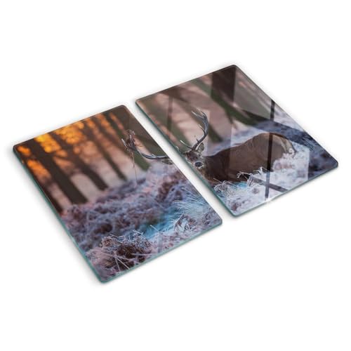 Tulup Schneidebrett Abdeckung Herdabdeckplatte Gehärtetes Glas 2x40x52 cm Spritzschutz Kochplattenabdeckung Braun - Hirsch Sonnenaufgang Tulup Schneidebrett Abdeckung Herdabdeckplatte Gehärtetes Glas 2x40x52 cm Spritzschutz Kochplattenabdeckung Braun - Hirsch Sonnenaufgang von Tulup