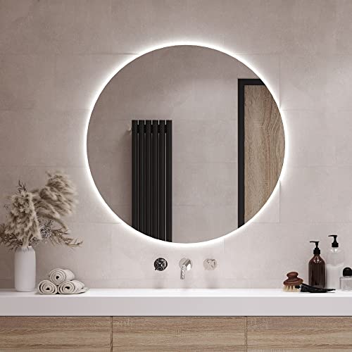 Tulup Spiegel Runden Ø 90 cm Rund Wandspiegel Badezimmerspiegel Glass Groß Dekoration Glass - Kühles Weiß Tulup Spiegel Runden Ø 90 cm Rund Wandspiegel Badezimmerspiegel Glass Groß Dekoration Glass - Kühles Weiß von Tulup