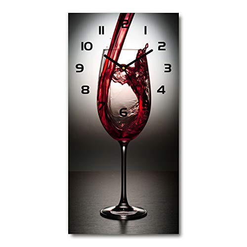 Tulup Wanduhr Stille Glasuhr 30x60cm Rotwein Modern Home Küche von Tulup