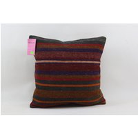 Handgemachtes Kelim Kissen Natürliche Wolle Dekoratives Dekokissen Boho 40 X cm Kissenbezug No 4192 von TurkishRugOutlet