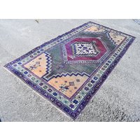 Handgeknüpfter Teppich, Aztekenteppich, Kelimteppich, Orientteppich, Wohndekor, Ra2622 von TurkishRugSupplier