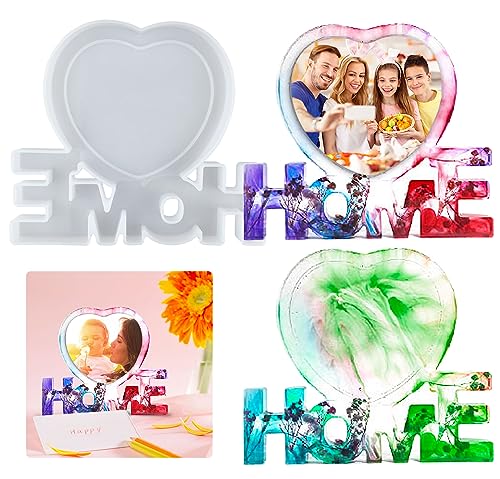 Groß Silikonform Herz Epoxidharz Form Herz Bilderrahmen Silikonform Herzform Ornamente Gießform Herz Epoxidharz Fotorahmen Herz Gießen Form Liebe Harzform Herz Gussform für DIY Basteln Haus Dekoration von Tuxuzal