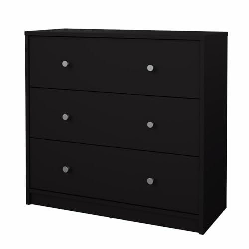 Tvilum Kommode mit drei Schubladen, Farbe schwarz, 72,4 x 68,3 x 30,1 cm von Tvilum