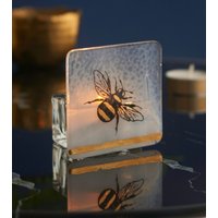 Biene Teelicht, Glas, Fused Glas Hummel, Biene, Glaskunst, Geschenk, Wohndekoration von Twicefiredglass