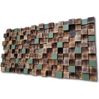 Jade - Moderne Grüne 3D Holz Wandkunst, Mosaik Holzkunst, Holzwanddekor von TwoFoxesArt