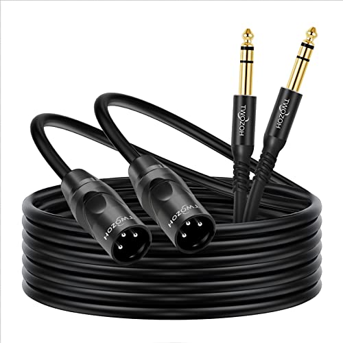 Twozoh XLR auf Klinke 6,3 1M 2 Stück, XLR Stecker auf TRS 6,35 mm Stereo Gitarrenkabel (Profesional/Hifi) von Twozoh