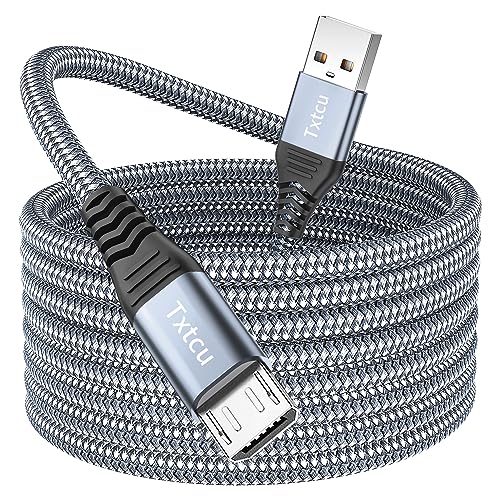 Txtcu Micro USB Kabel 5M,langes Micro USB Ladekabel Nylon Android Handy Schnellladekabel für Samsung S7/S6/S5,PS4 Controller,Kindle Fire,Fire HD-Tablet,Xbox,Huawei,Sony,Nokia,LG,Xiaomi,Motorola.usw von Txtcu