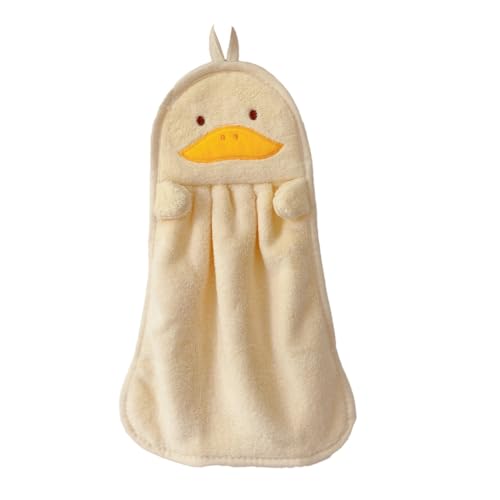 Tyatocepy Handtuch zum Aufhängen, Saugfähiges Baby-Handtuch, Niedliche Pinguin-Ente, Hautfreundlich, Weich, für Kinder, Gelb, Langlebig, 25,5 X 39 cm von Tyatocepy