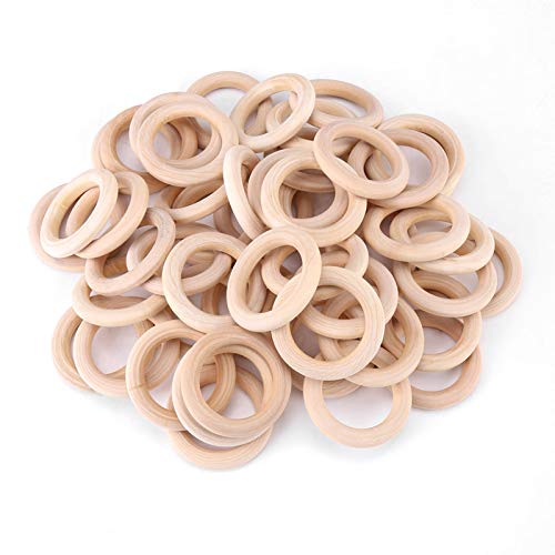 50 Stück Holzringe 50mm, Makramee-Holzringe, 50 mm/2,0 Zoll große unvollendete Massivholzkreise für DIY Handwerk Anhängerverbinder Schmuckherstellung 50 Stück Holzringe 50mm, Makramee-Holzringe, 50 mm/2,0 Zoll große unvollendete Massivholzkreise für DIY Handwerk Anhängerverbinder Schmuckherstellung von Tyenaza