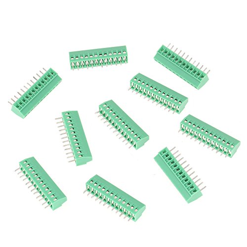 10 Stück Schraubklemmenblock Steckverbinder, 12 Pin 2.54mm Pitch Green PCB Universal Schraubklemmenblock Steckverbinder in PCB-Verkabelung,Anschlussblock-Anschluss Grün von Tyenaza