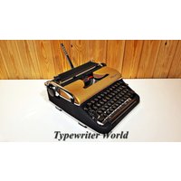 Olympia Sm3 Schreibmaschine Gold + Koffer Gold/Schwarzer | Antike Alte/Das Speziellste Geschenk - Vintage Funktioniert von TypewriterWorld