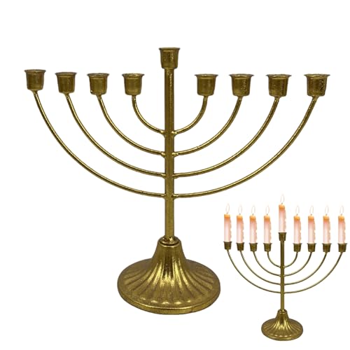 Hanukkah Candle Holder for 0.51in Dia Candles 9 Branch Gold Detachable Menorah Vintage Iron Hanukkah Decorations Hanukkah Menorah von Tytlyworth