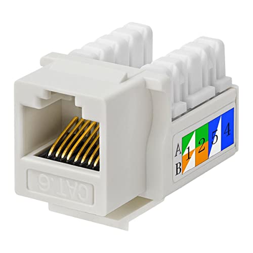 1x Keystone Jack Modul für CAT6 Kabel bis 10 Gbit/s mit Verschluss Werkzeuglos STP RJ45 Buchse Netzwerkkabel Verbinder Patchpanel Netzwerkdose von UC-Express