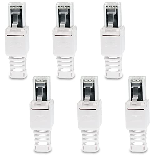 UC-Express CAT 6a RJ45 Netzwerkstecker - 6X RJ45 Netzwerk Stecker Steckverbinder - mit Zugentlastung - werkzeuglos - CAT 6 CAT6a LAN Netzwerkkabel von UC-Express