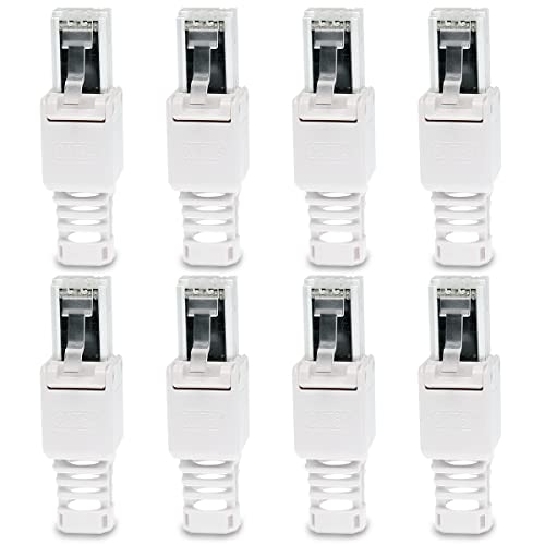 UC-Express CAT 6a RJ45 Netzwerkstecker - 8X RJ45 Netzwerk Stecker Steckverbinder - mit Zugentlastung - werkzeuglos - CAT 6 CAT6a LAN Netzwerkkabel von UC-Express