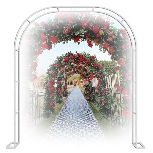 2,4 M Gartenbogen Aus Metall, Extra Breiter Gartenlauben-Torbogen, Rosenbogen Für Rosen, Kletterpflanzen-Unterstützung, Hochzeitsbogen, Extra Hoher Pergola-Spalier, Weinreben-Torbogen(Color:A,Size:140 von UE-MAOLU