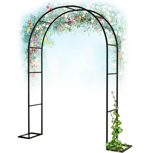 Gartenbogenlaube Für Den Außenbereich, Metall-Eisen-Spalier, Robuster Pergola-Torbogen, Extra Breiter, Wetterbeständiger Rahmen Für Kletterpflanzen Im Freien Mit Sockeln(W1.8M*H2.2M) von UE-MAOLU