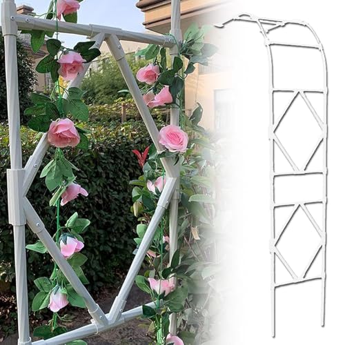 Halbbogen, Dekorativer Gartenbogen, Terrassendekor Für Den Außenbereich, Halbbogen-Hintergrundständer, Stabiler Gartenlauben-Rosenbogen Für Verschiedene Kletterpflanzen(Color:A,Size:120x240cm) von UE-MAOLU